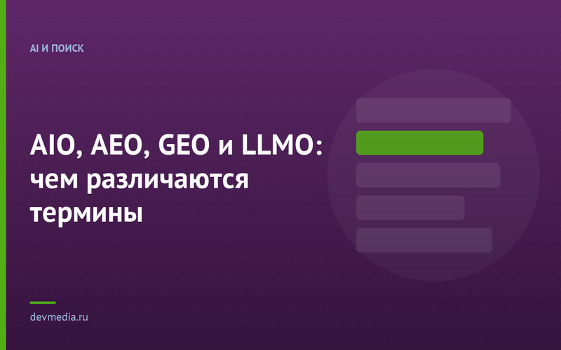AIO, AEO, GEO и LLMO: чем различаются термины