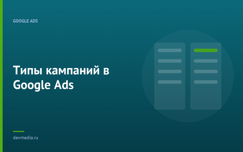 Типы кампаний в Google Ads