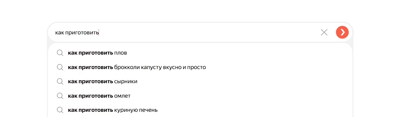 Типы подсказок в поисковой строке Яндекса